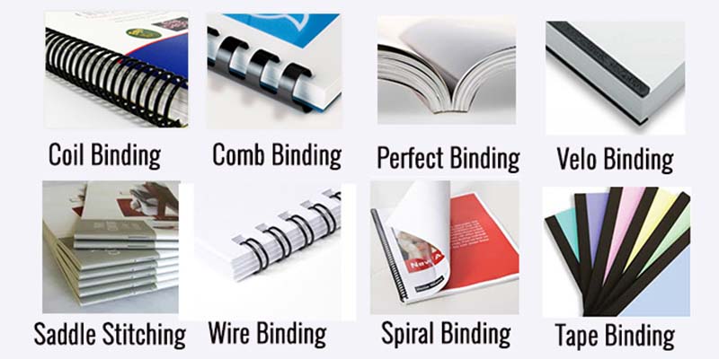 Macam-macam jilid: ring plastik, kawat, glue binding